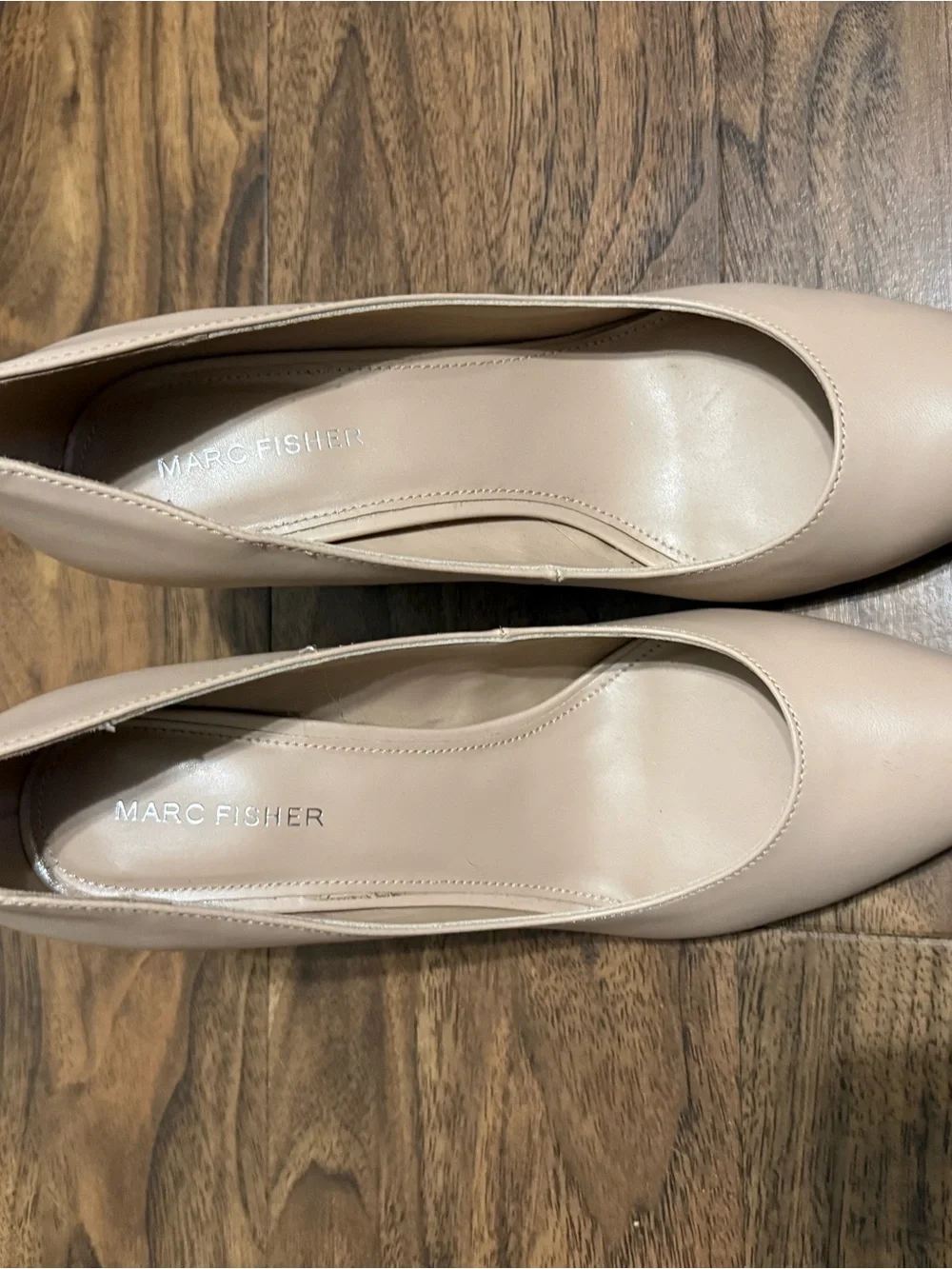 Marc Fisher Light Beige Block Heel Pumps
